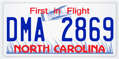 NC license plate DMA2869