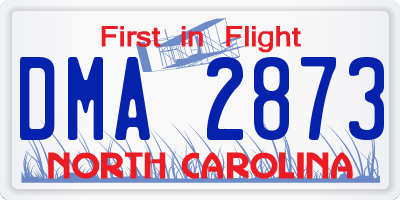 NC license plate DMA2873