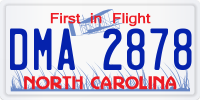 NC license plate DMA2878