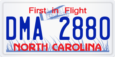 NC license plate DMA2880