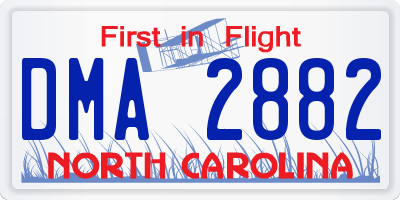 NC license plate DMA2882