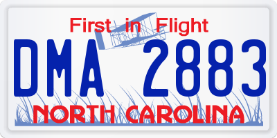 NC license plate DMA2883