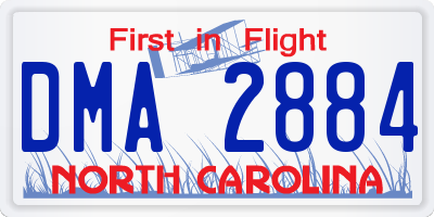NC license plate DMA2884