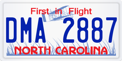 NC license plate DMA2887