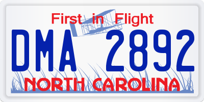 NC license plate DMA2892