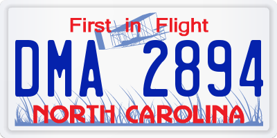 NC license plate DMA2894
