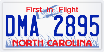 NC license plate DMA2895