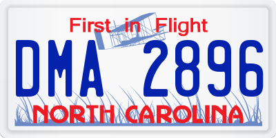 NC license plate DMA2896