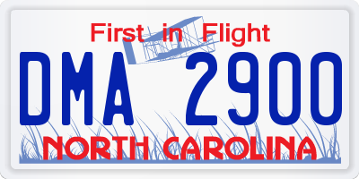 NC license plate DMA2900