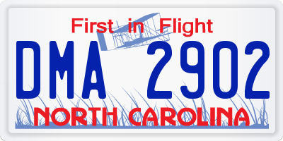 NC license plate DMA2902
