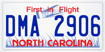 NC license plate DMA2906