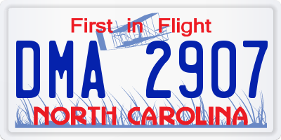 NC license plate DMA2907