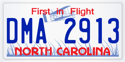 NC license plate DMA2913