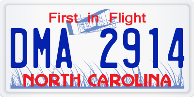 NC license plate DMA2914