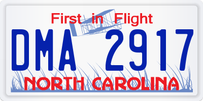 NC license plate DMA2917