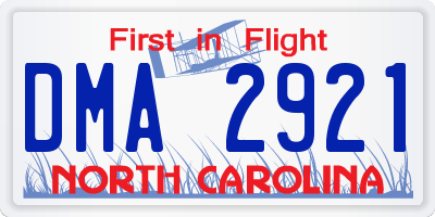 NC license plate DMA2921