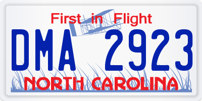 NC license plate DMA2923
