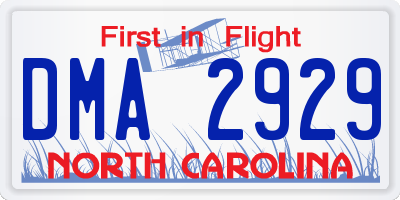 NC license plate DMA2929