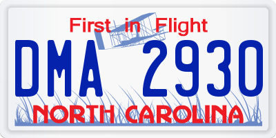 NC license plate DMA2930