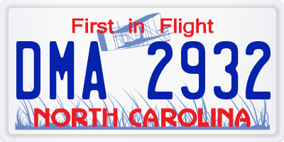 NC license plate DMA2932