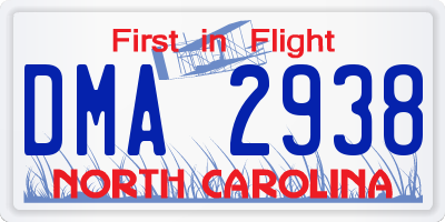 NC license plate DMA2938