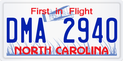 NC license plate DMA2940