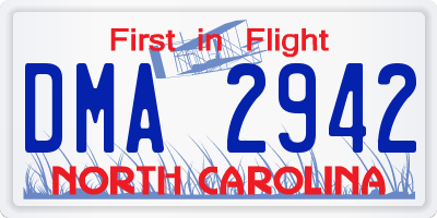 NC license plate DMA2942