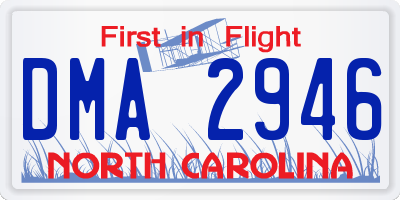 NC license plate DMA2946