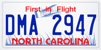 NC license plate DMA2947