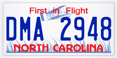 NC license plate DMA2948