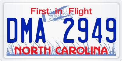 NC license plate DMA2949