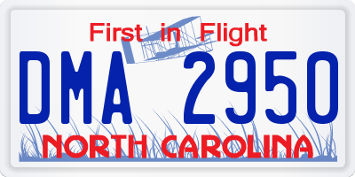NC license plate DMA2950