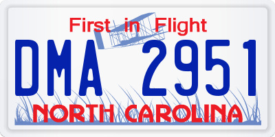 NC license plate DMA2951