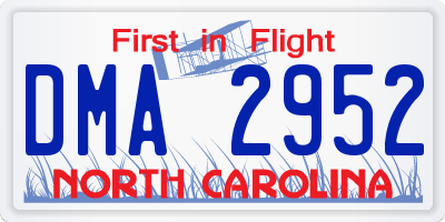 NC license plate DMA2952