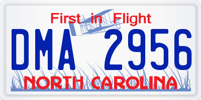 NC license plate DMA2956