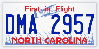 NC license plate DMA2957