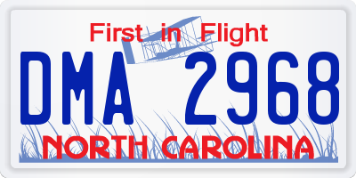 NC license plate DMA2968