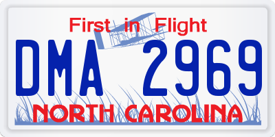 NC license plate DMA2969