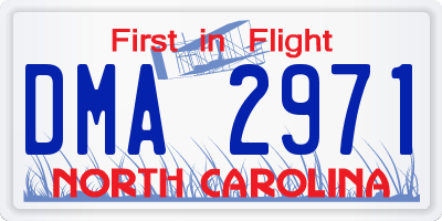 NC license plate DMA2971