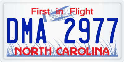 NC license plate DMA2977