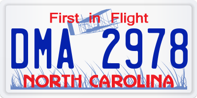 NC license plate DMA2978
