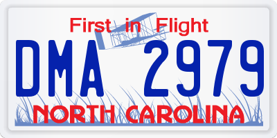 NC license plate DMA2979