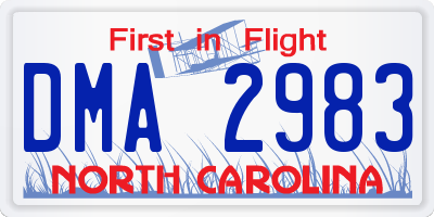 NC license plate DMA2983