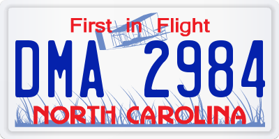 NC license plate DMA2984