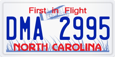 NC license plate DMA2995