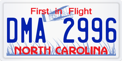 NC license plate DMA2996