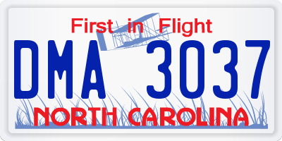 NC license plate DMA3037