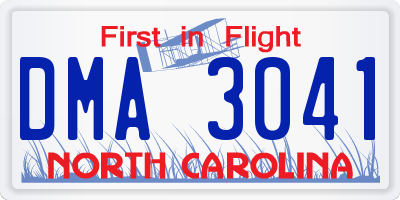 NC license plate DMA3041