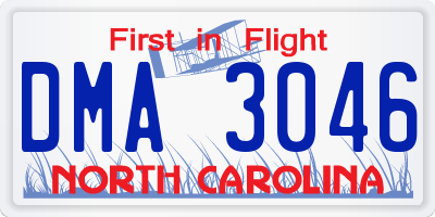 NC license plate DMA3046