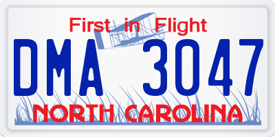 NC license plate DMA3047